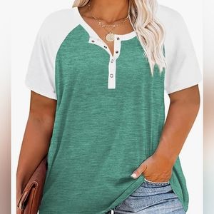 VISLILY Women's Plus Size Henley Top